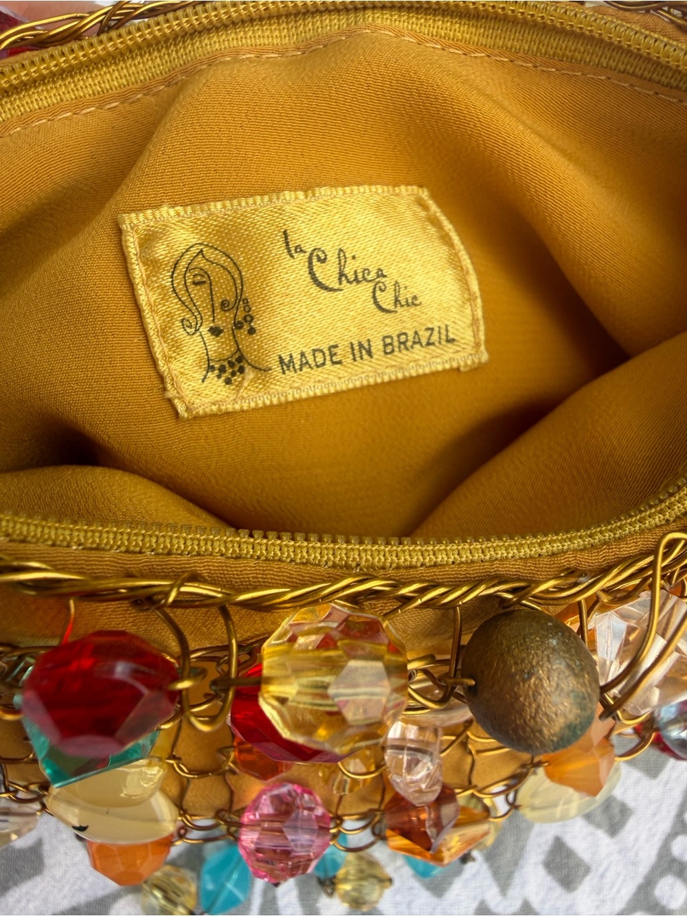 Gold Beaded Evening Clutch